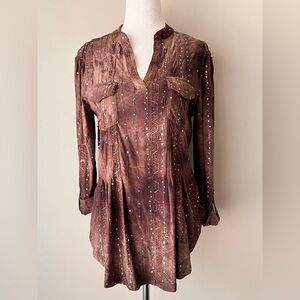 New Directions Shimmering Brown Blouse